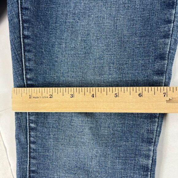 Pistola Jeans Women's 29x27* Mid Rise Skinny Crop Dark Blue Faded Denim Tag 28 - Picture 13 of 16